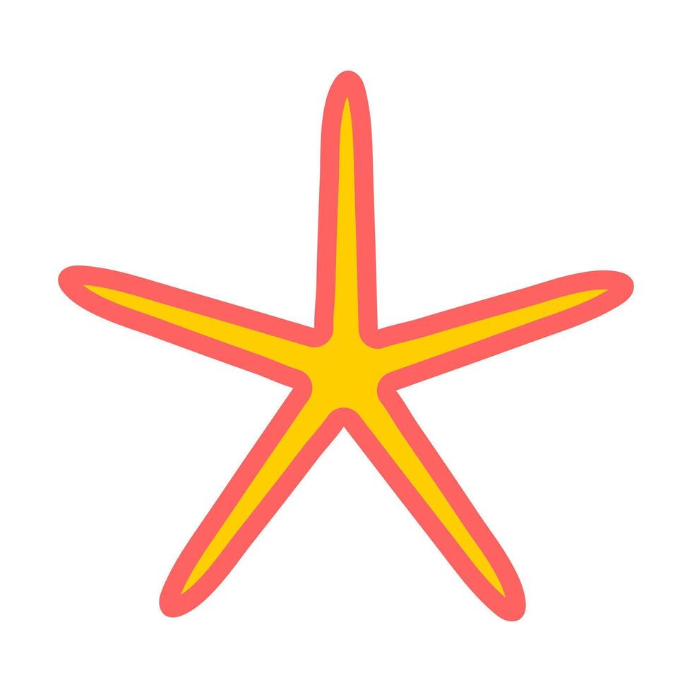 Red starfish icon. Sea animal. illustration. vector