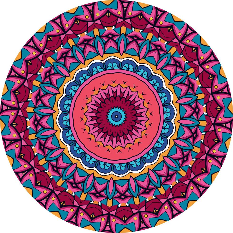 Intricate Mandala Design with Warm and Cool Colors vector