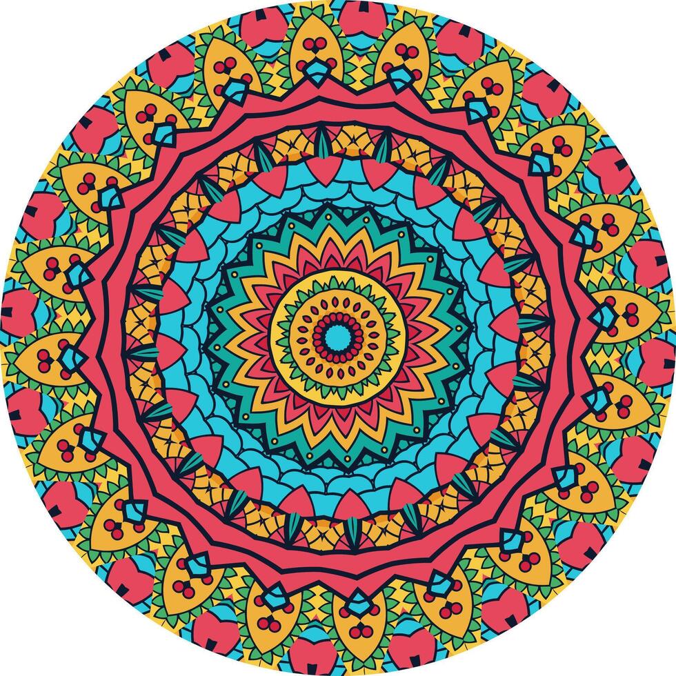Vivid Mandala Design for Mindful Meditation and Creative Inspirations vector