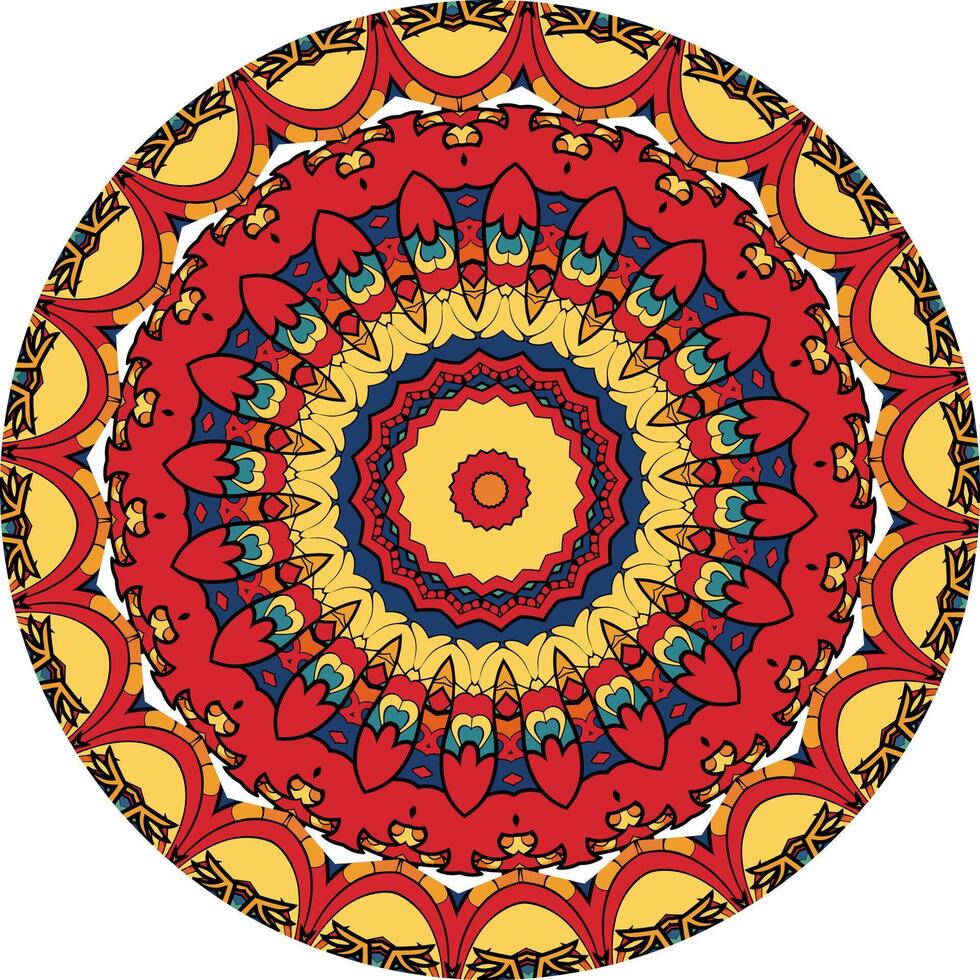 Bold Mandala Artwork Featuring Concentric Layers vector