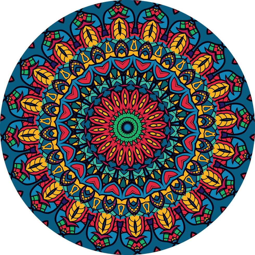 Decorative Mandala with Layers of Floral Shapes vector