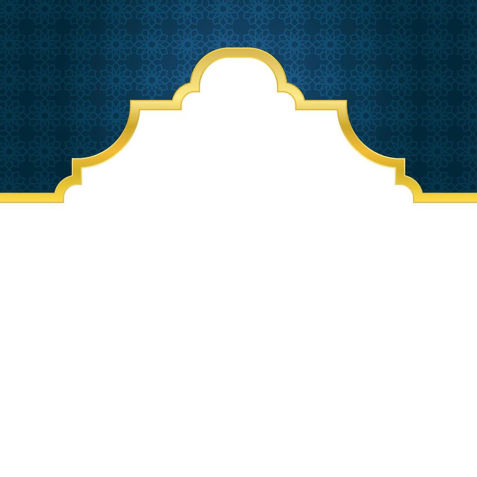 Elegant Islamic Border with Geometric Patterns and Golden Trim vector