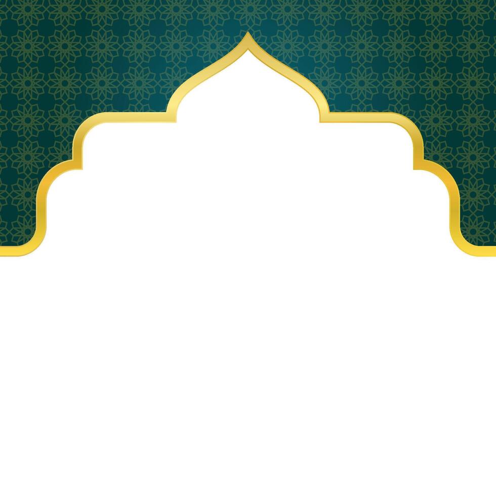 Islamic Art Background with Gold and Green Details vector