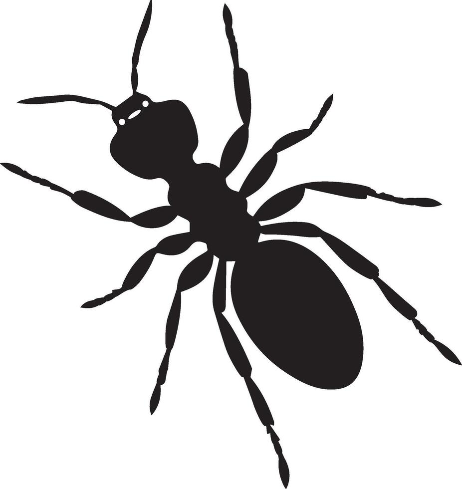 ant crawling silhouette black vector