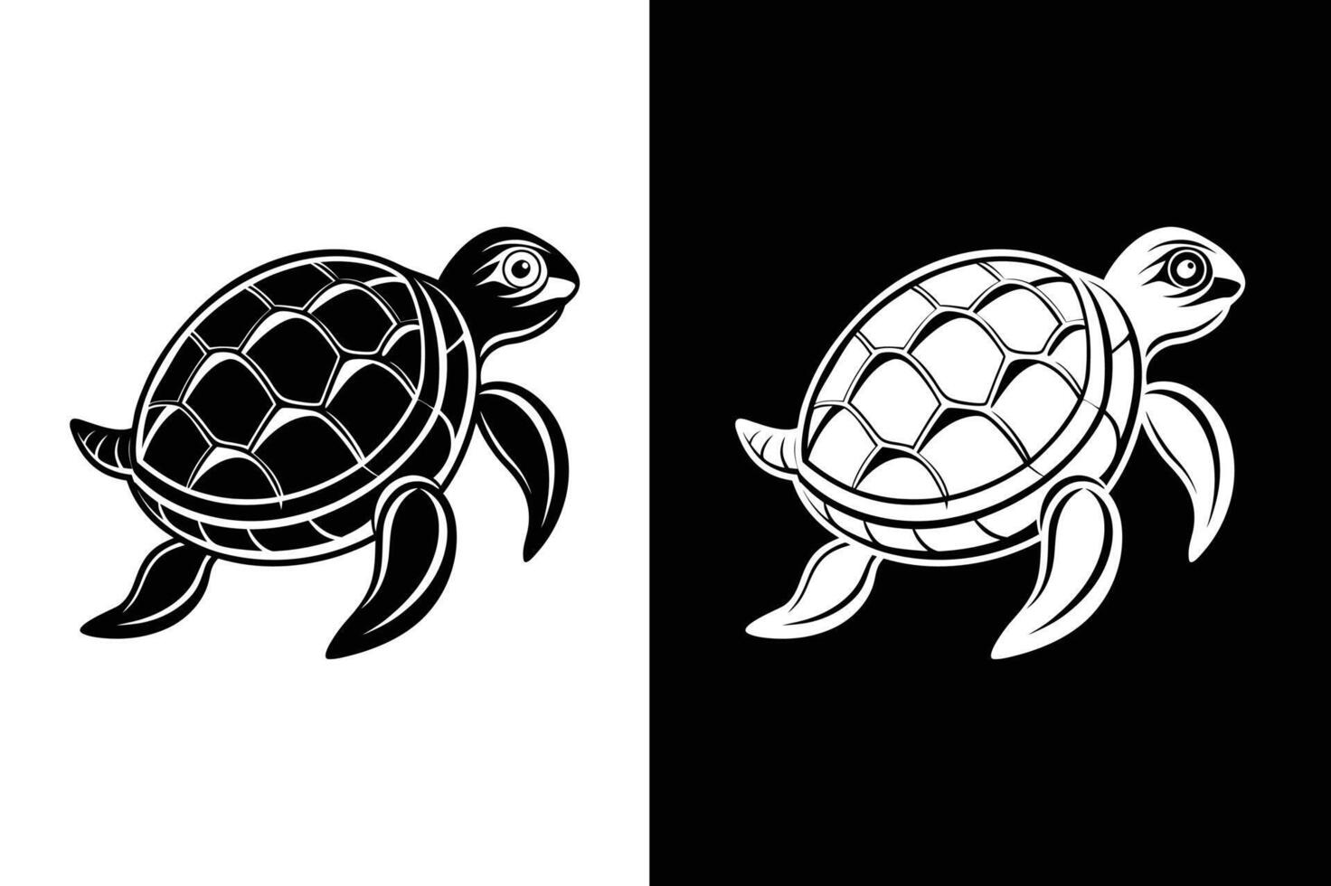 Turtle black icon isolated on white. Sea turtle icon illustration. Turtle silhouette vector