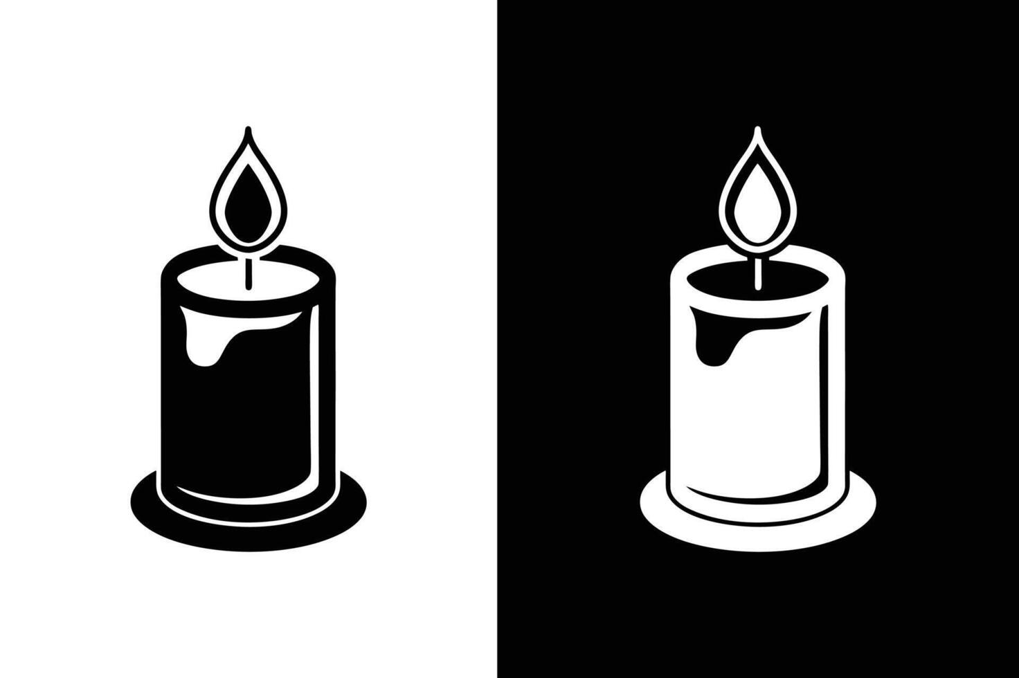Candle silhouette template black white color editable. Candle silhouette icon for religion commemorative and party vector