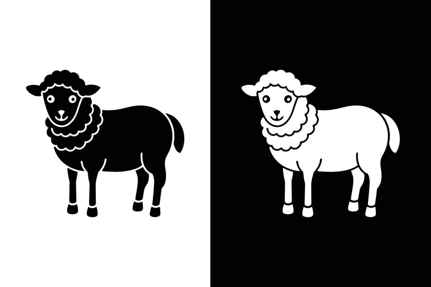 Sheep icon illustration. Sheep black icon on white background. Sheep silhouette vector