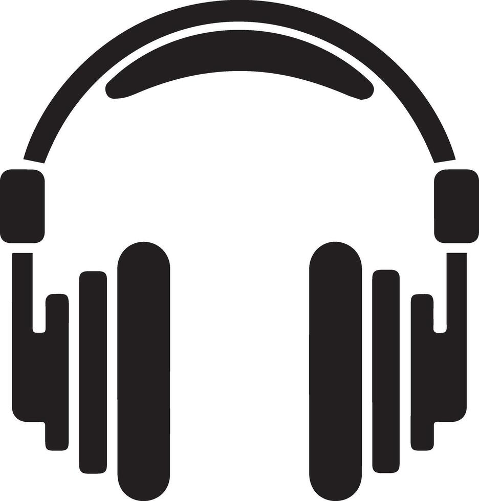 Headphones icon Silhouette on white background vector