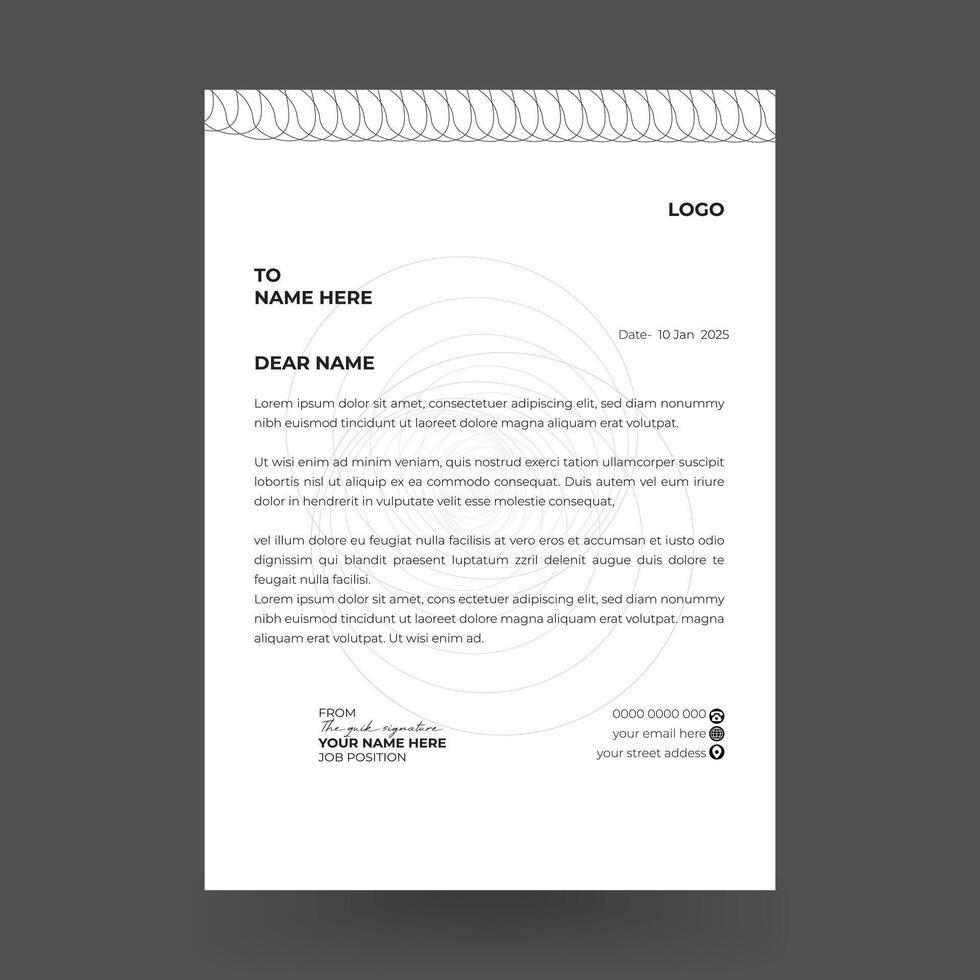 clean and modern Letterhead design Template vector