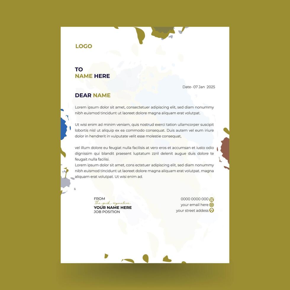 Minimal Business style letterhead design, Corporate Business Letterhead, Elegant and minimalist style letterhead template design full . vector