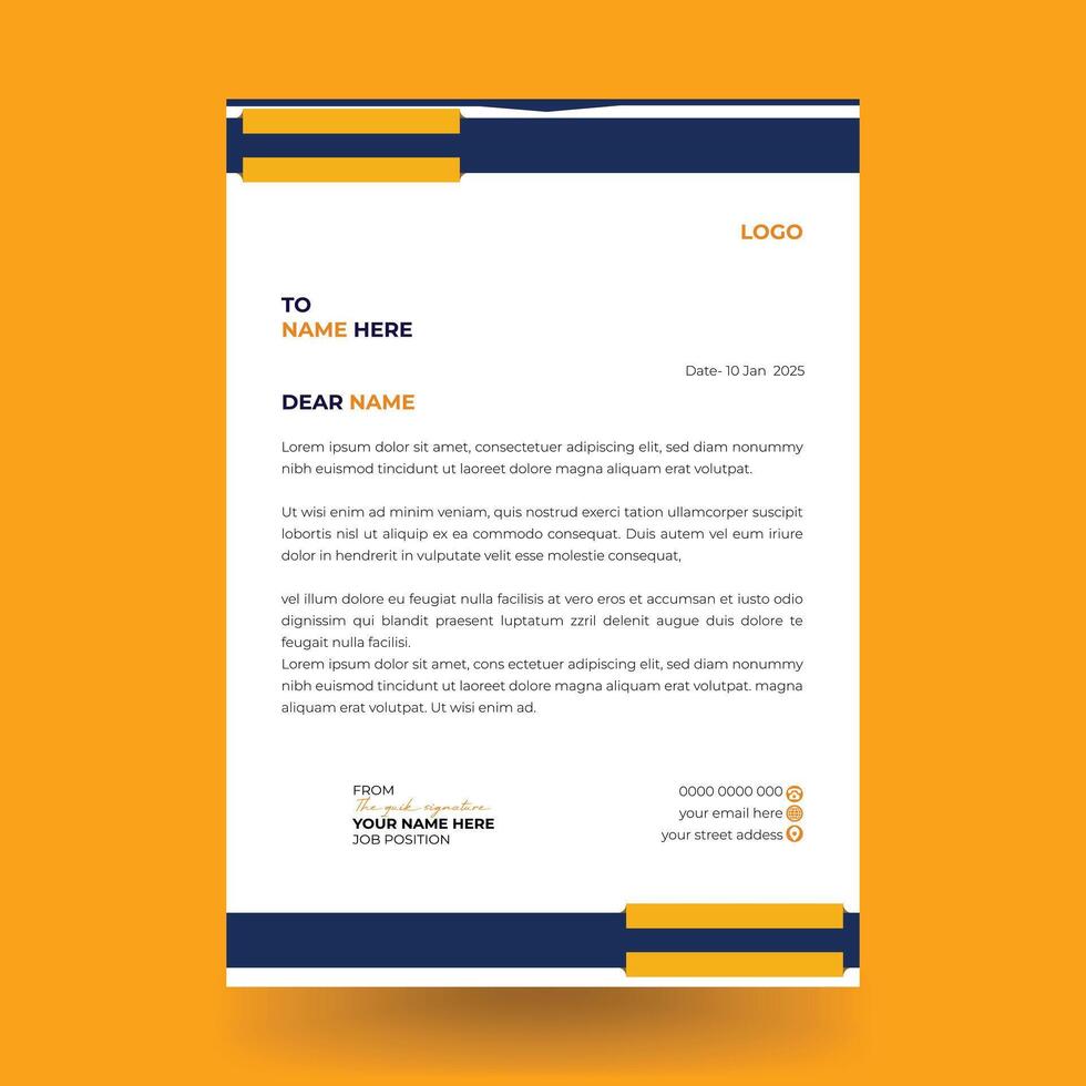 Modern minimal Letterhead design Template vector