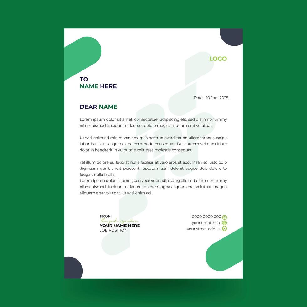 Modern Professional Letterhead designTemplate vector