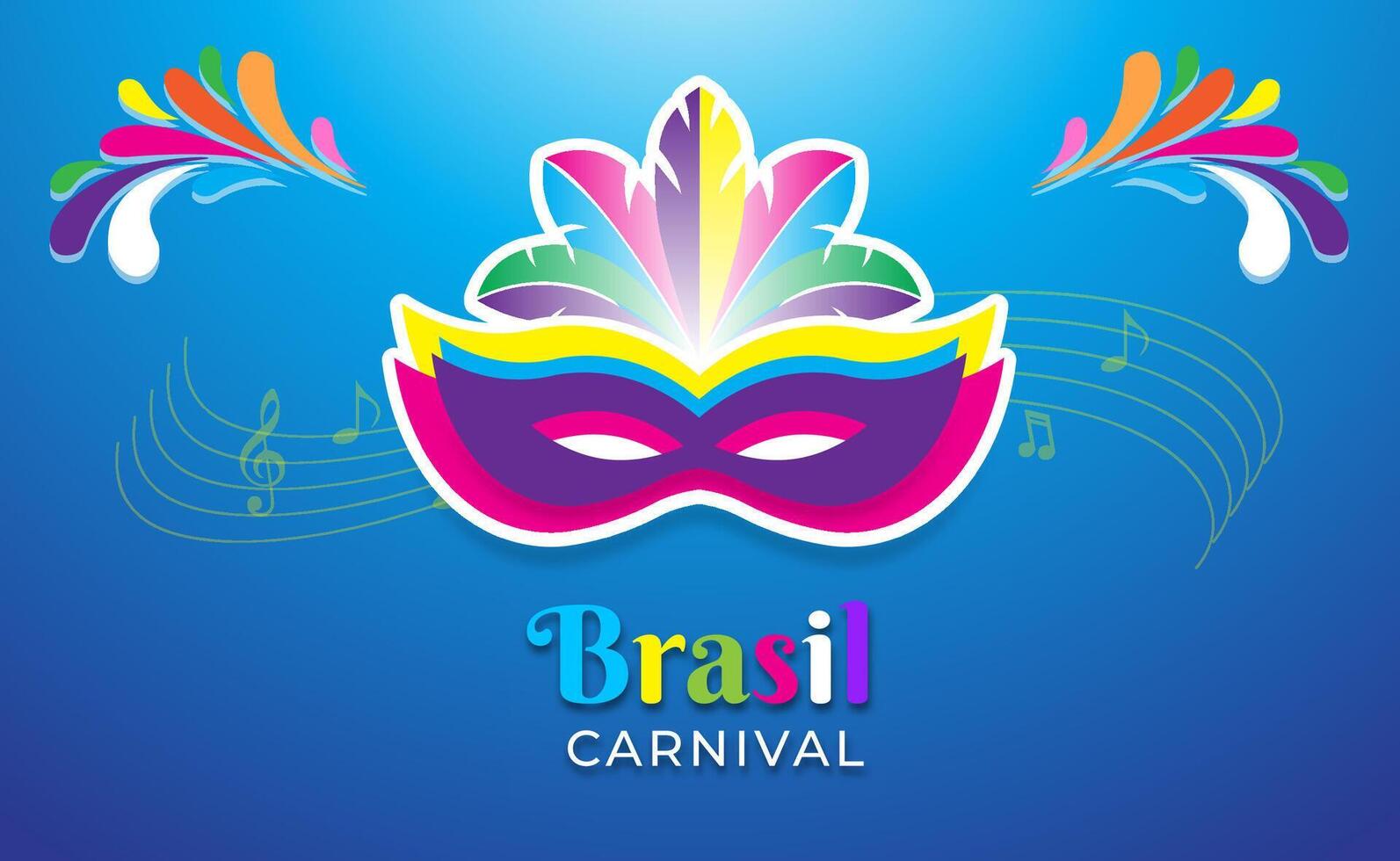 celebration Brazil carnival poster with colorful ornament background vector