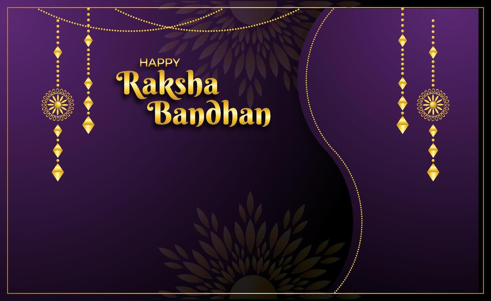 indian festival raksha bandhan purple background with gold ornament vector