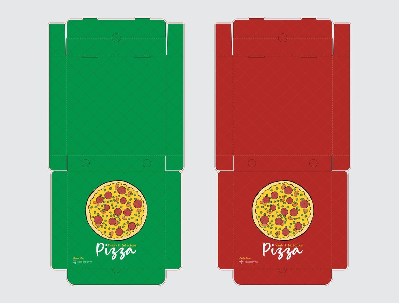 Pizza Box Design for blue, Pizza Box packaging Template vector