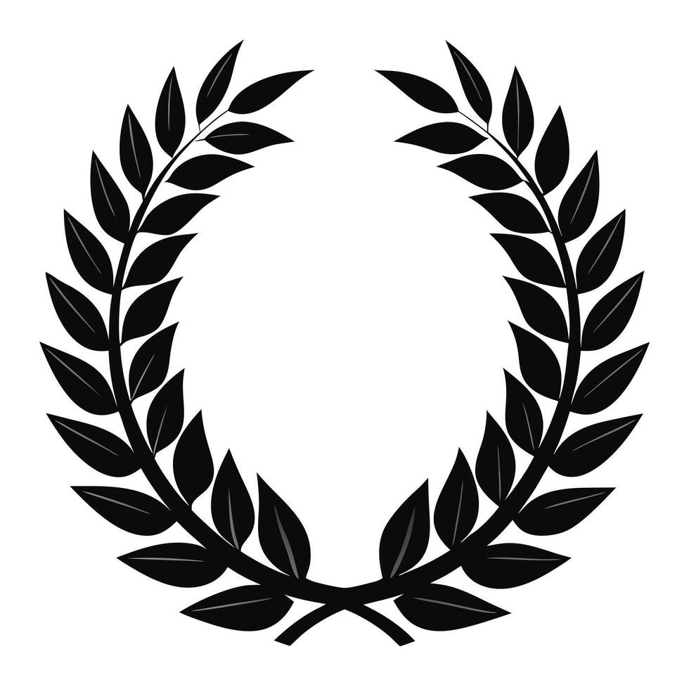 Regal and Elegant Laurel Leaf Crown Silhouette for Styling vector