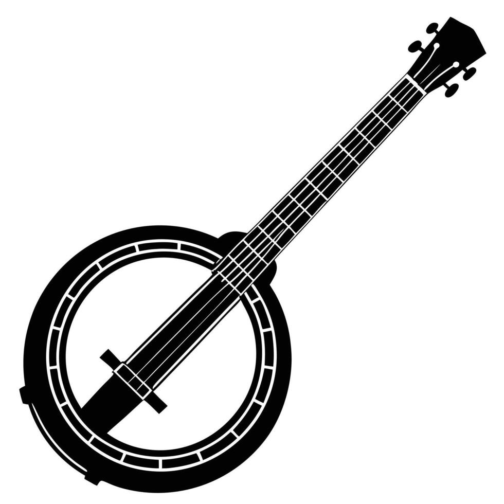 Classic Banjo Silhouette for Music Lovers vector