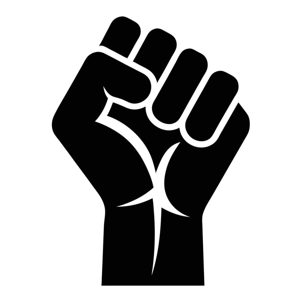 Powerful Raised Fist Silhouette for Bold Designs vector