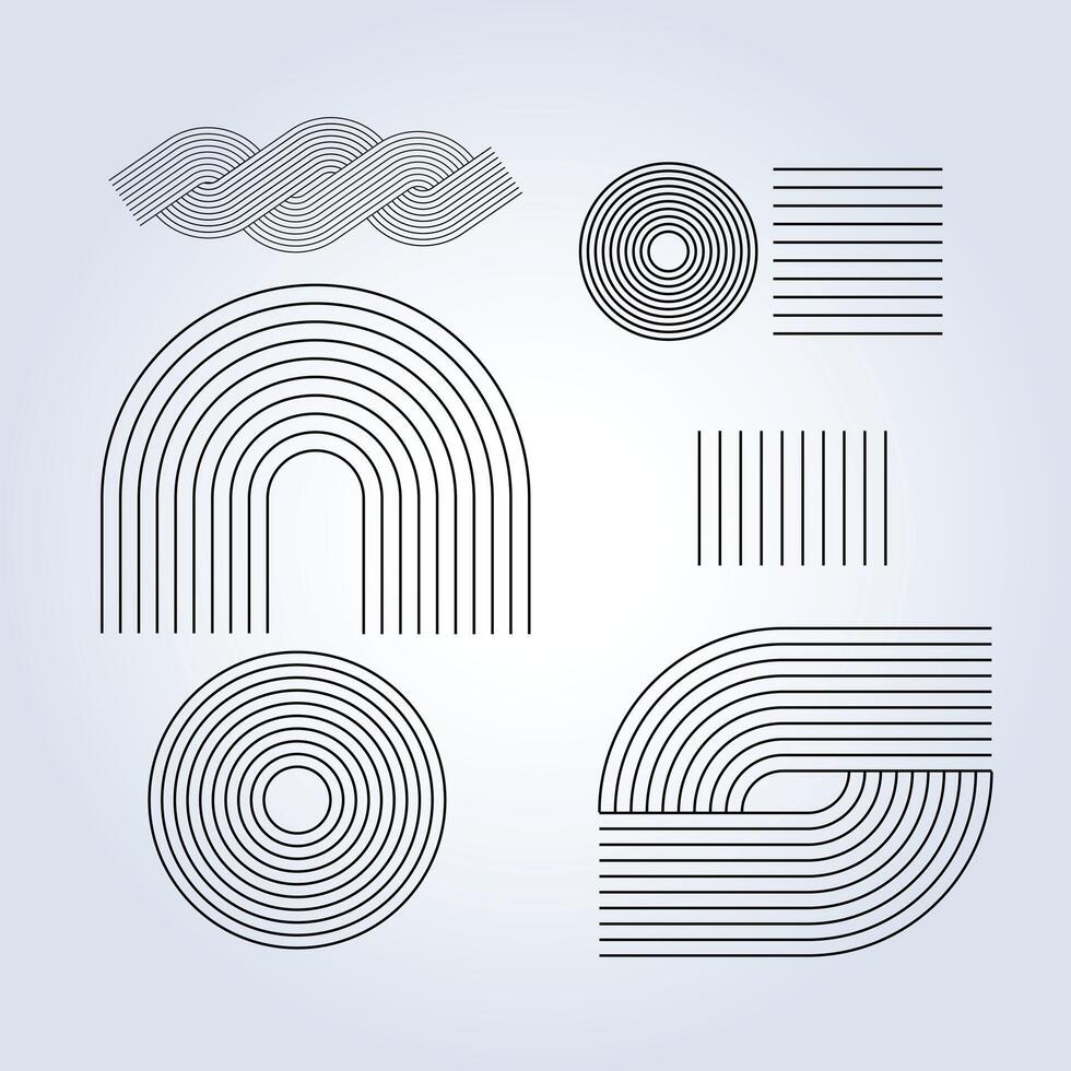 Bauhaus pattern, Abstract Geometric Linear background design collection, template concept design vector