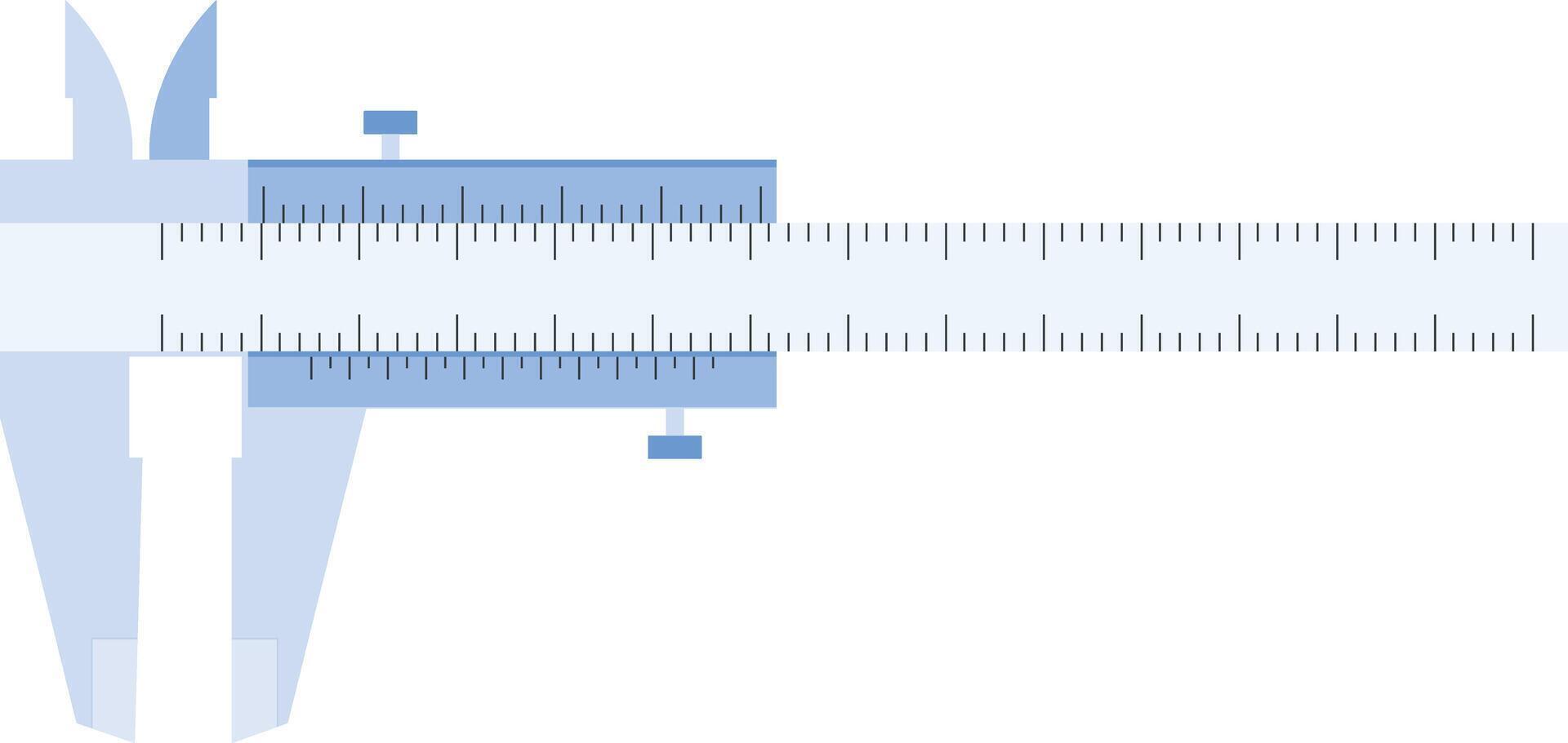 Vernier Caliper Flat Illustration - Precision Measuring Tool vector