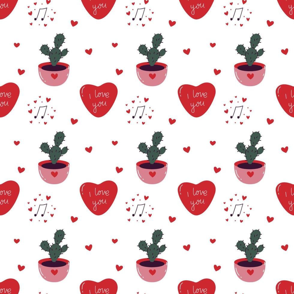 seamless background with love elements. Cute seamless pattern for wrapping, textile. vector