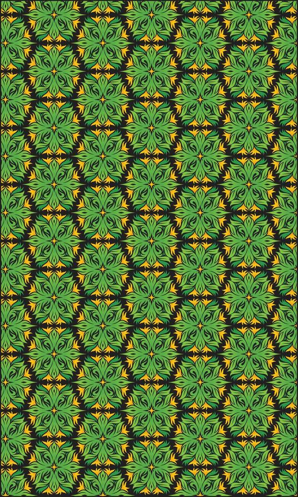 a green and yellow pattern with a geometric design vector