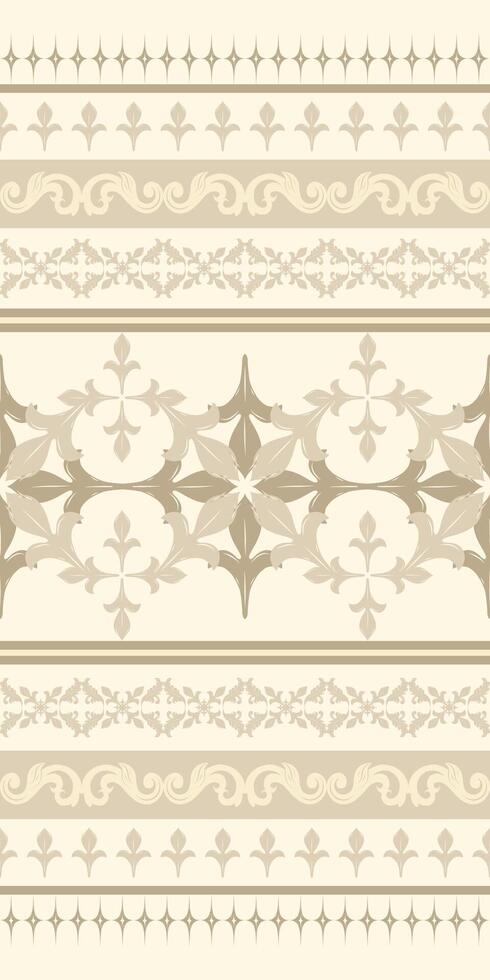 The Classy Scroll Beige Fleur De Lis Pattern Seamless Illustration for Elegant Textile Design silk, scarf, background, textile, carpet, rug, texture, hand-draw vector