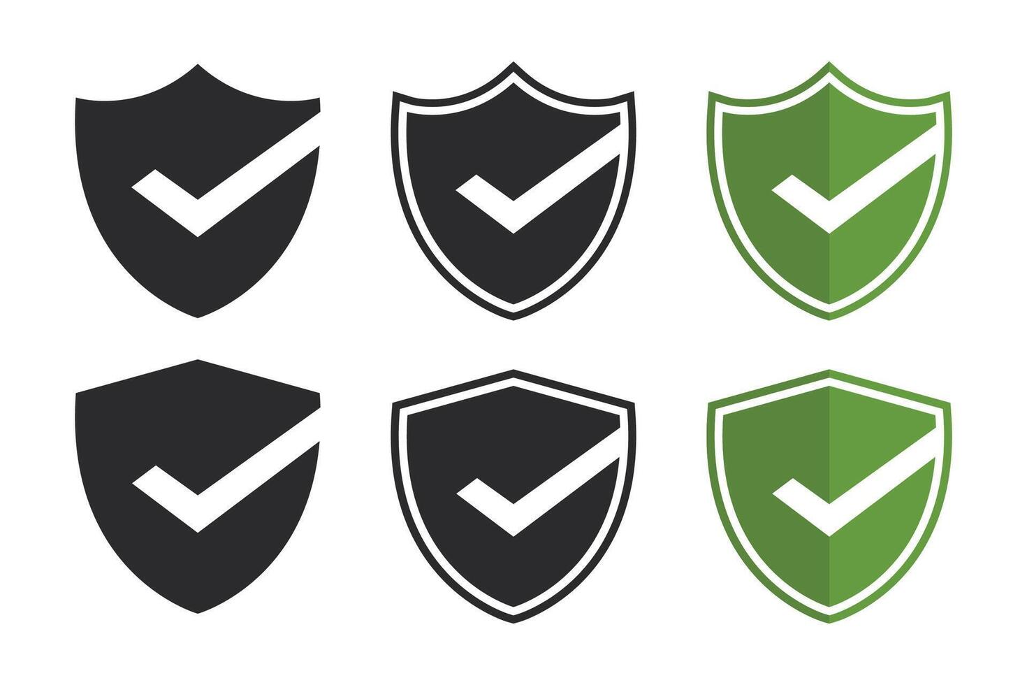 Security Shield set isolated on white background vector