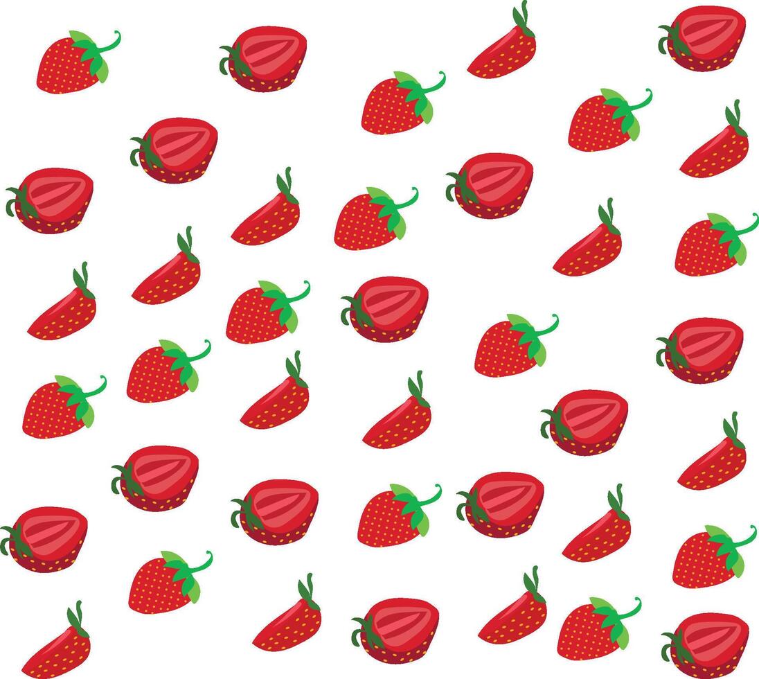 A bunch of strawberries are arranged in a pattern vector