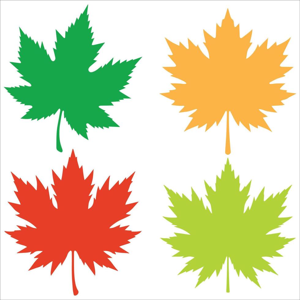 Maple leaves, Canada symbol. Red, orange, yellow maple vector