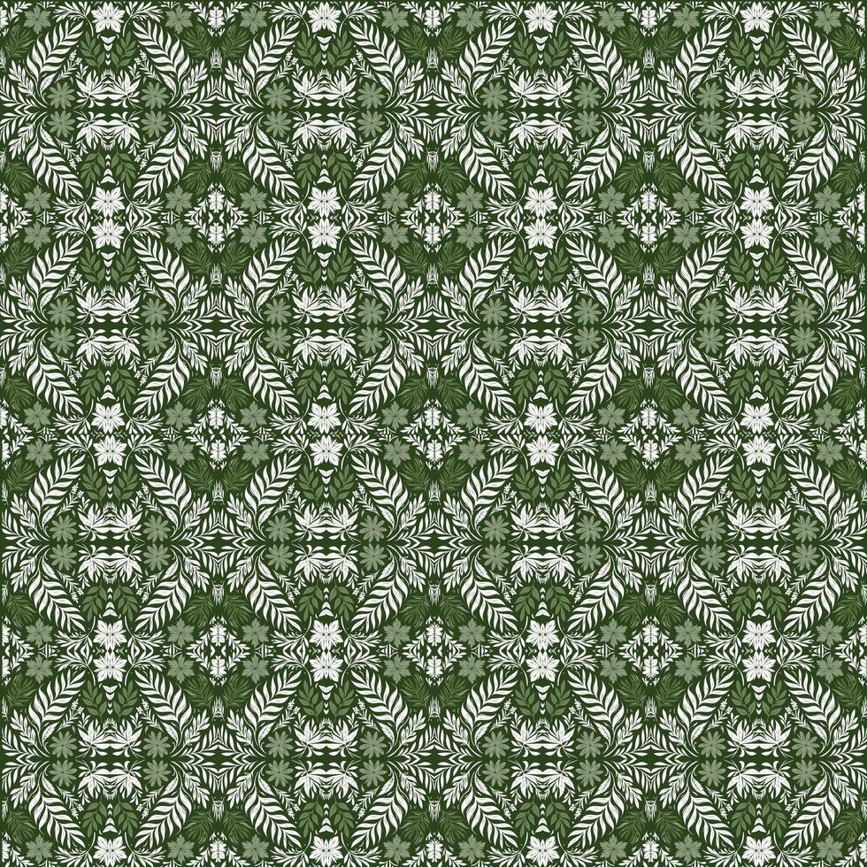 floral and leaf print , gift paper wrap digital print textile print green and white vector