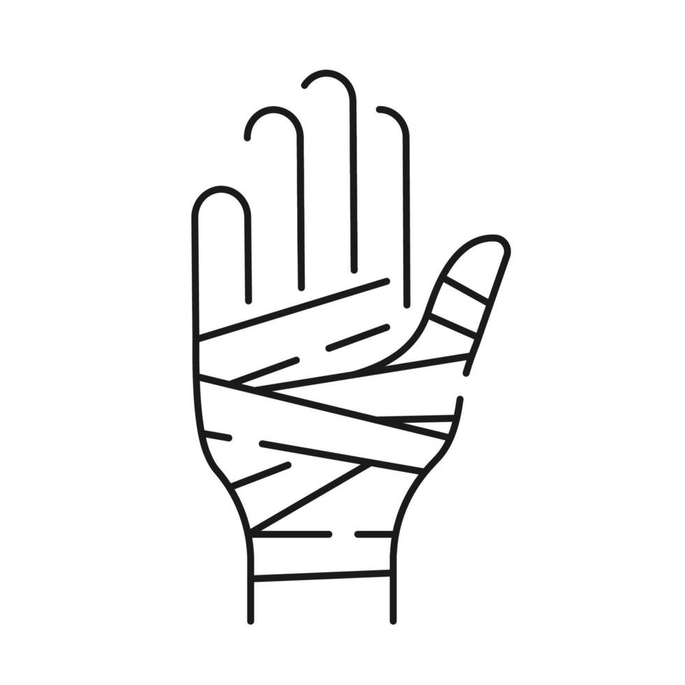 Illustration of a bandaged hand indicating an injury vector