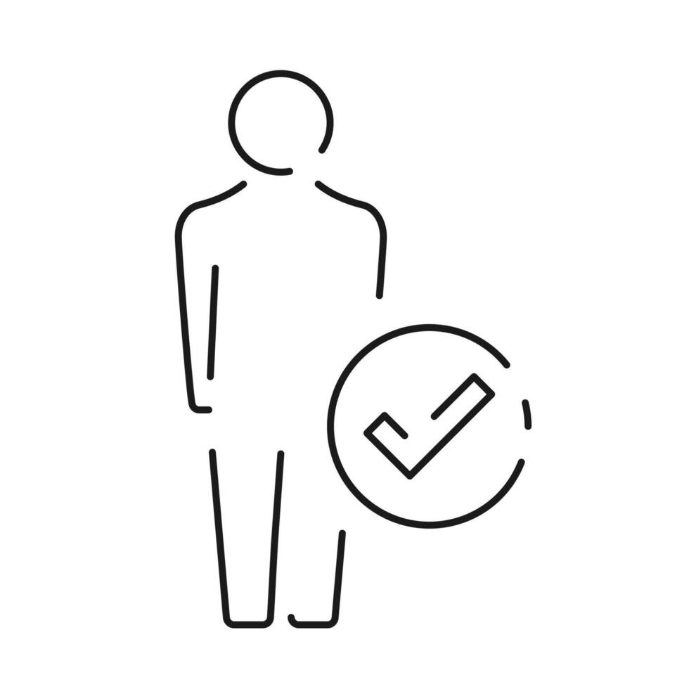 Person with health check icon symbolizing overall wellness vector