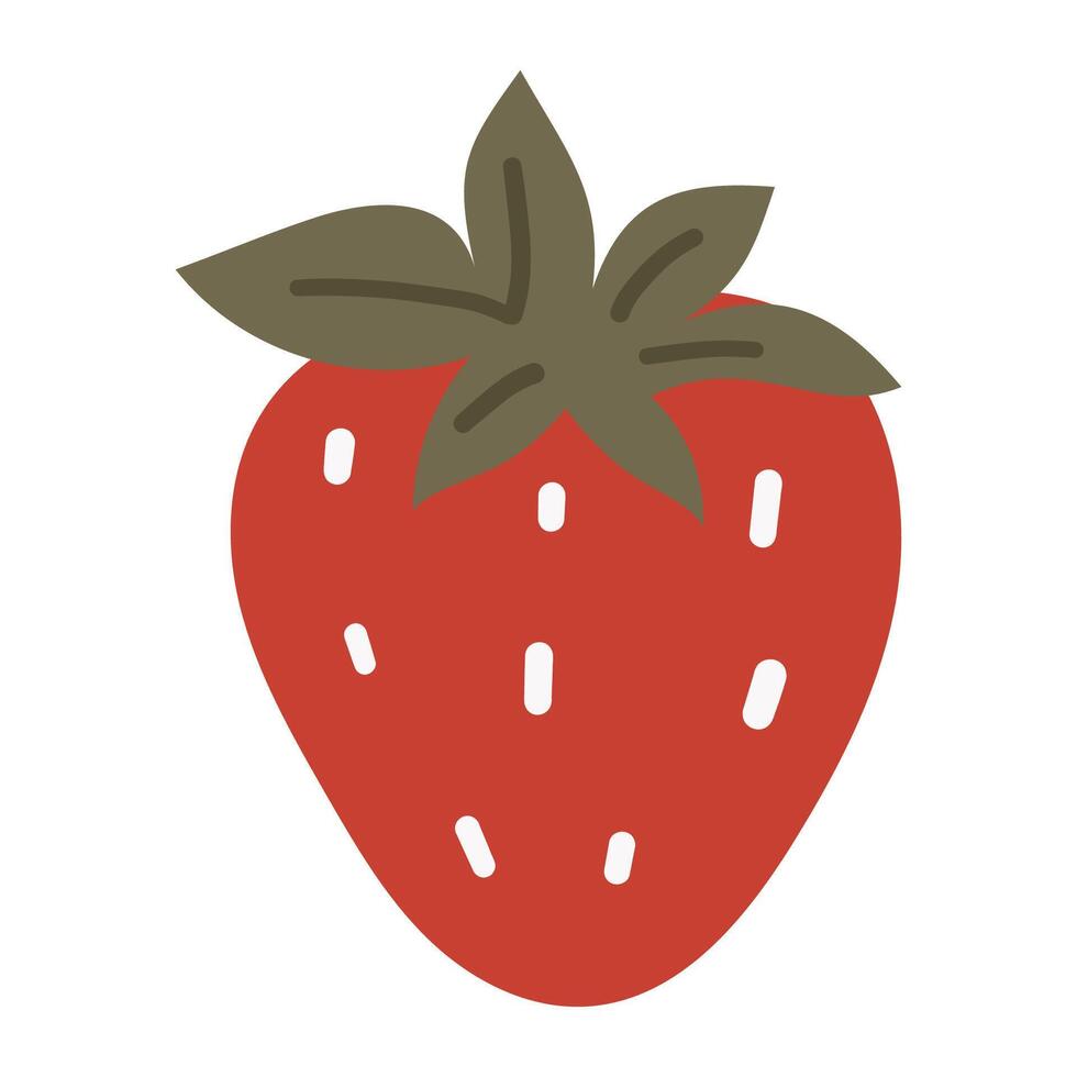 Abstract strawberry, white background, fruit illustration vector