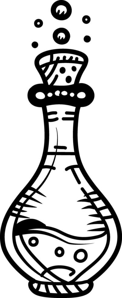 A hand drawn icon of a magical potion vector