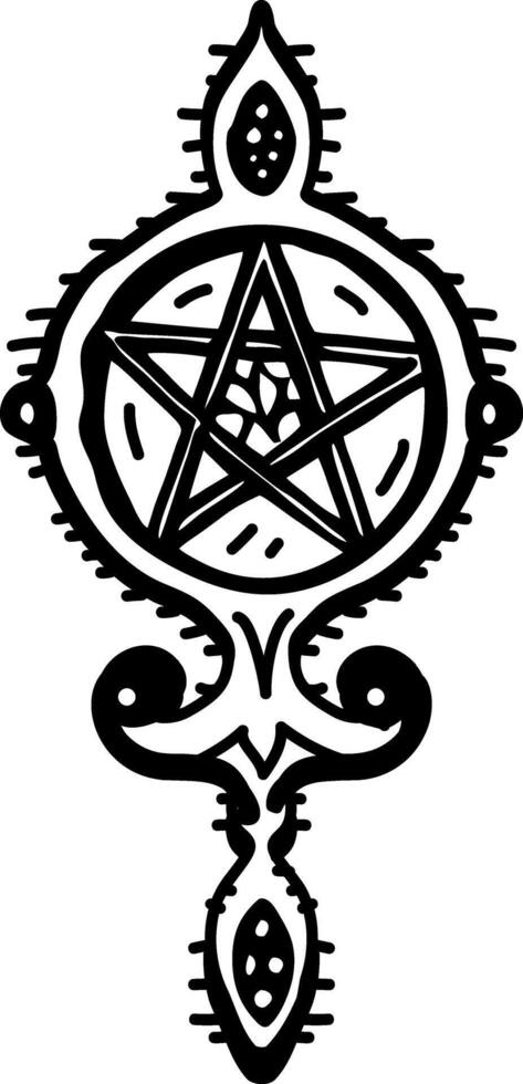 A hand drawn icon of a magic symbol vector