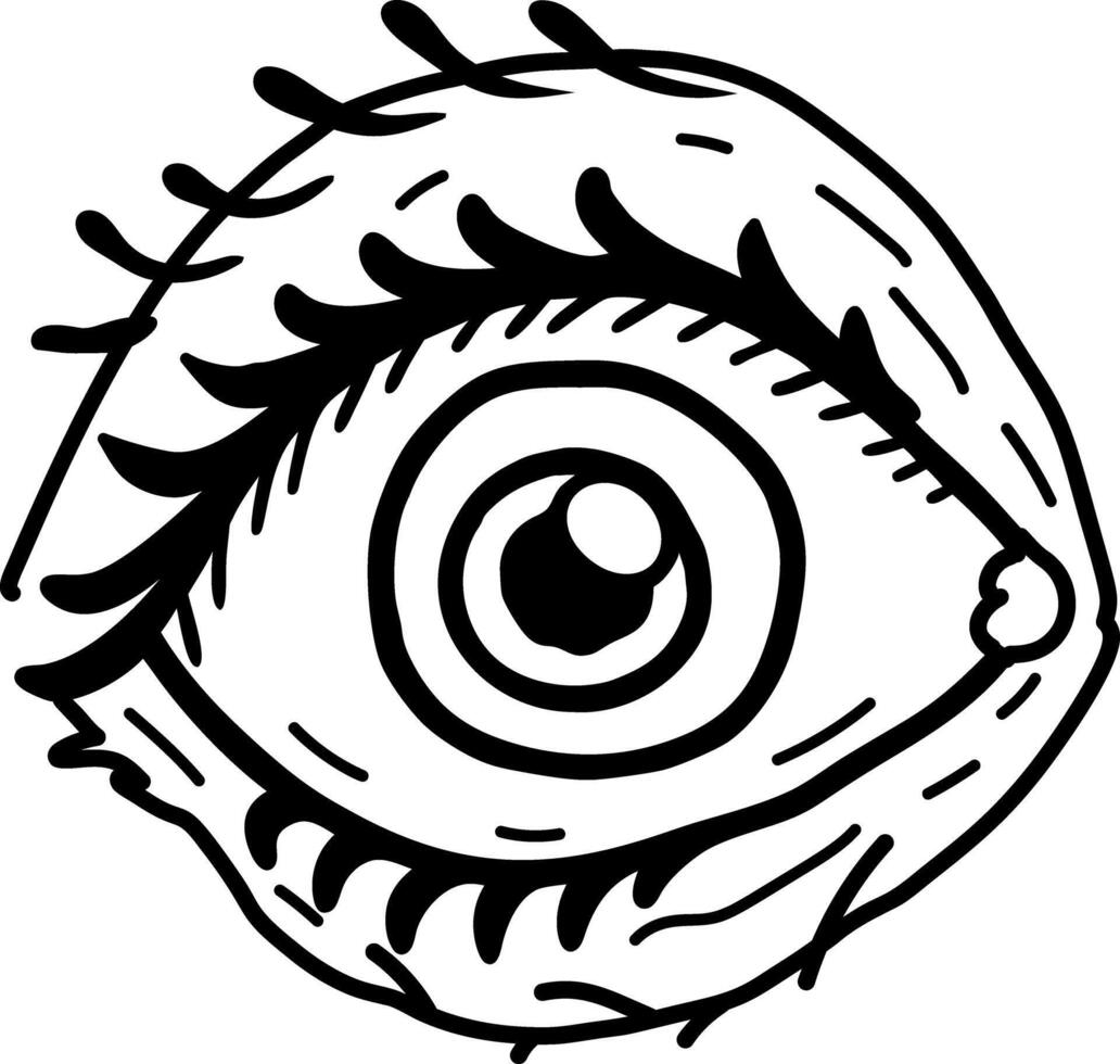 A hand drawn icon of cyclops eye vector