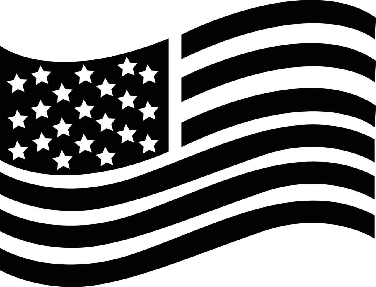 Minimalist American Flag Icon Silhouette Art vector