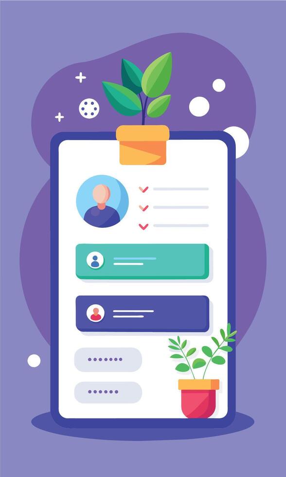 Chatting application mobile ui interface illustration with security vector