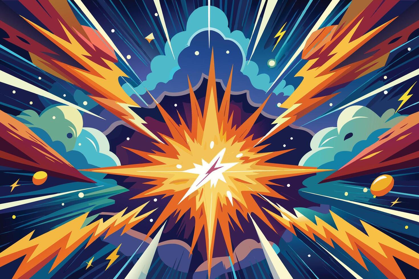 Energetic bursts of light and color vector