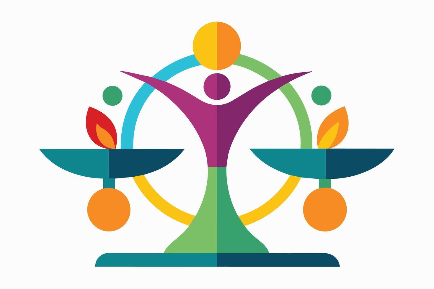 Explore the theme of balance and harmony through an abstract icon vector