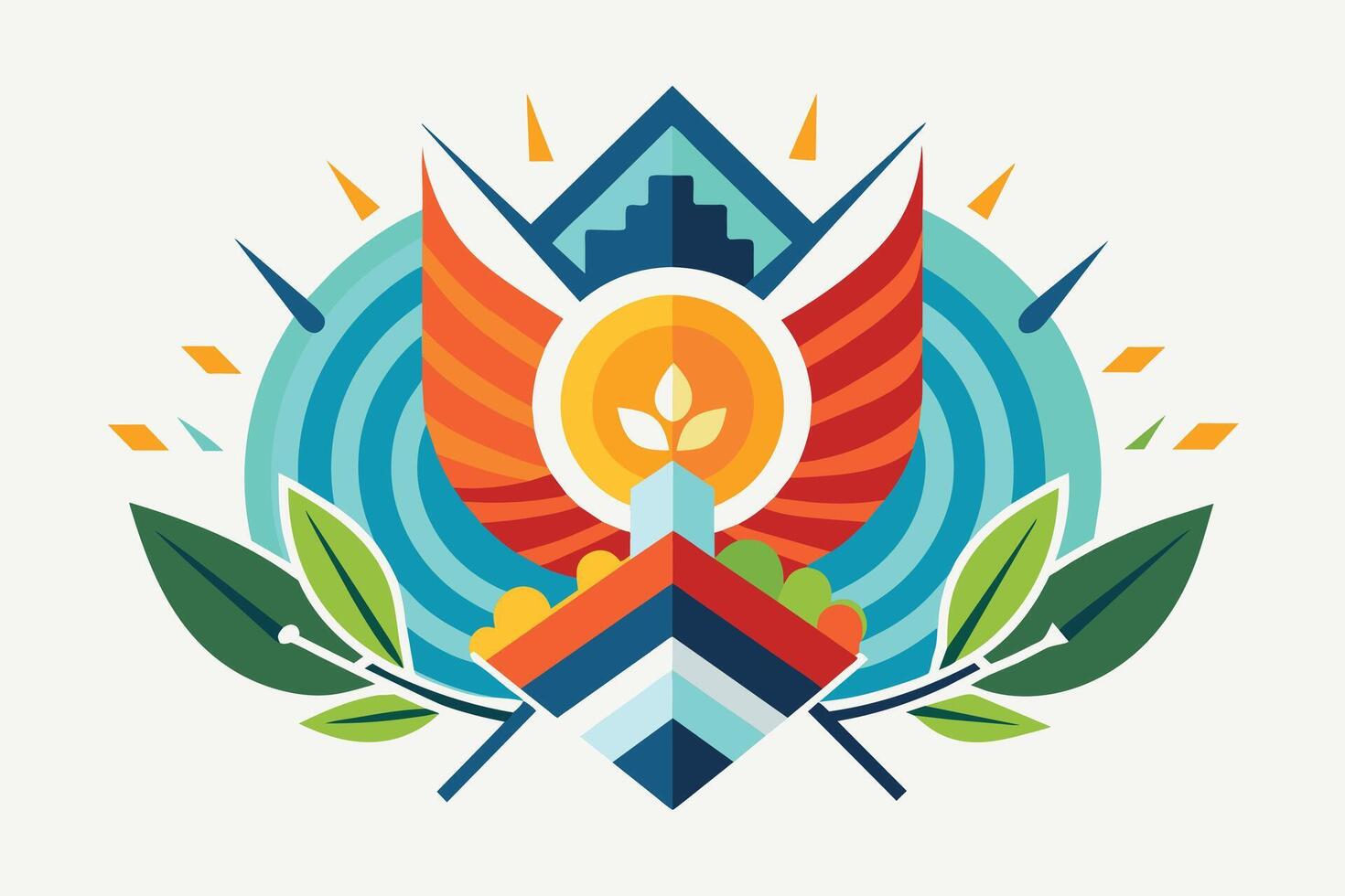 Design an abstract icon that embodies the spirit of resilience and determination vector