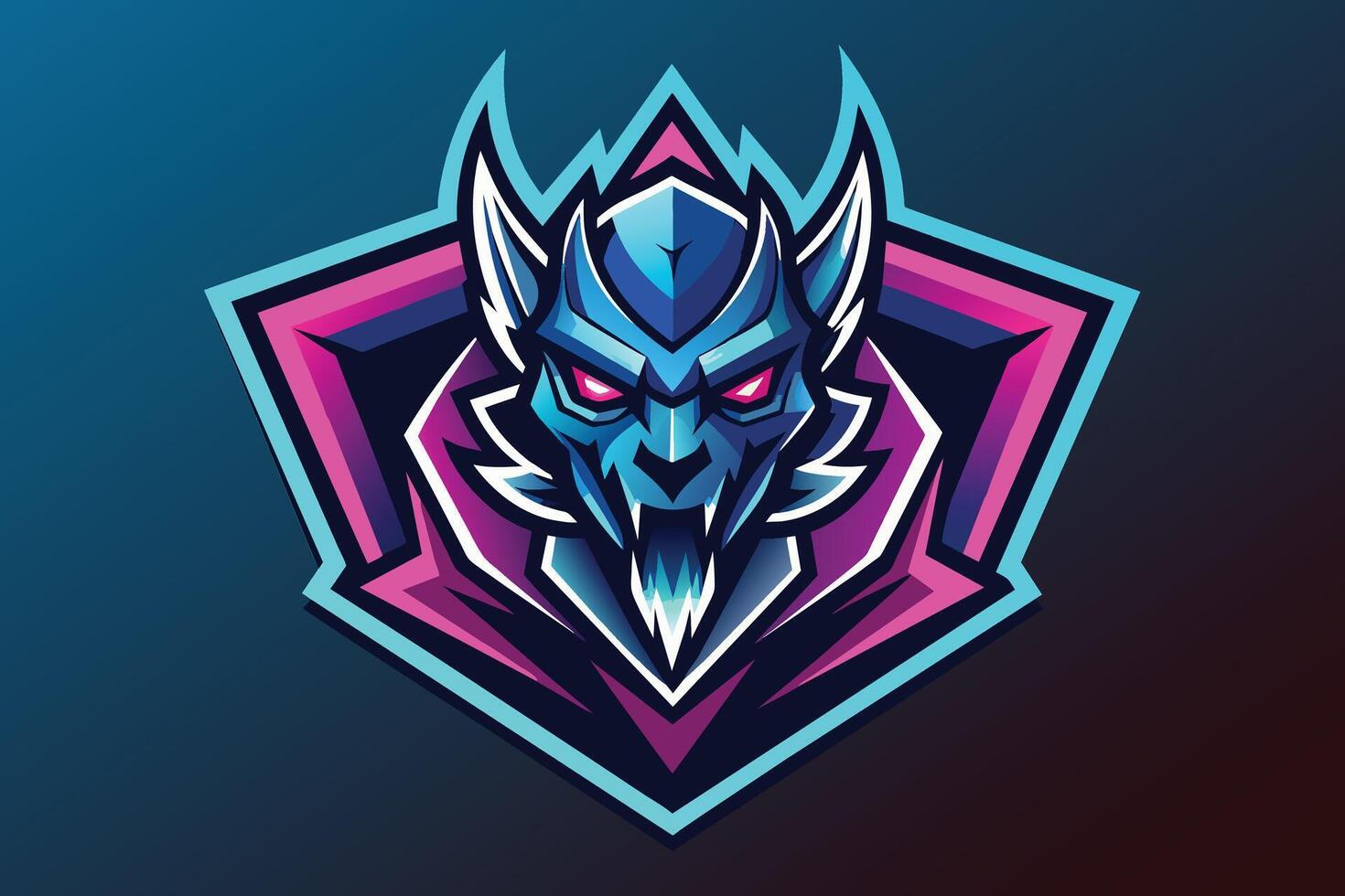 Design a gaming logo using bold gradient contrasts and detailed artwork vector