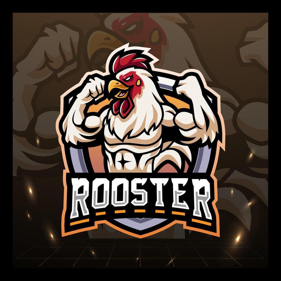 The Strong rooster character mascot t shirt illustration design vector