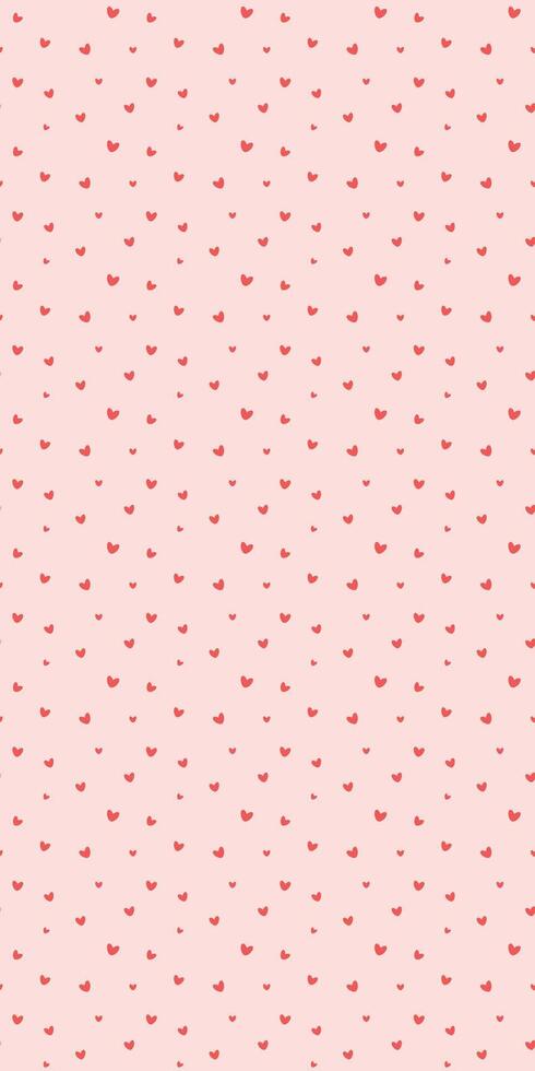 Minimalist Heart Pattern on Soft Pink Background Valentines Day seamless pattern Vertical social media stories reels design element, 14 February and anniversary. Vertical poster vector