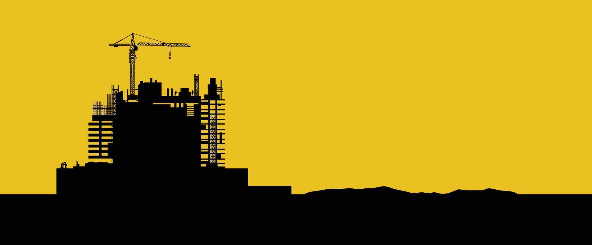 Construction site with Tower Cranes, Building background, design, illustration vector