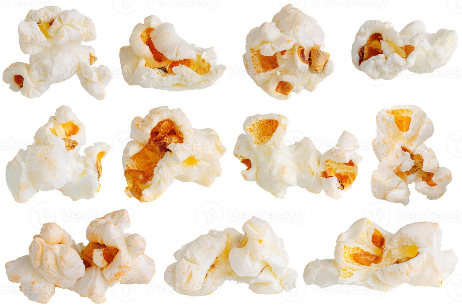 popokorn set on isolate and white background photo