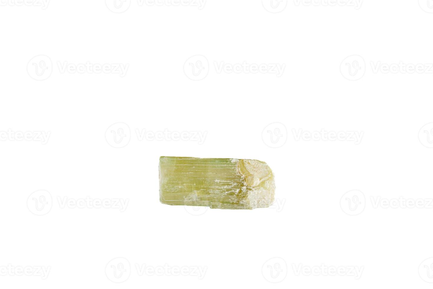 green tourmaline mineral stone macro on white background photo