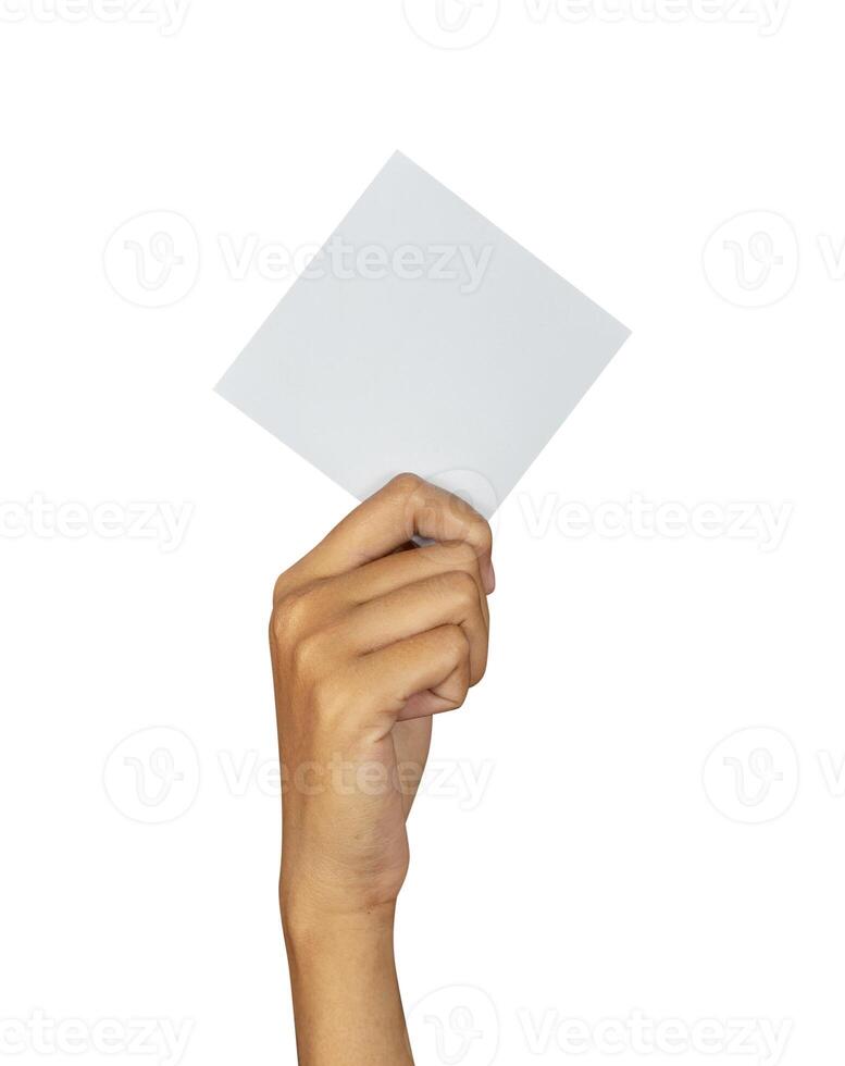 hand holding business card mockup photo