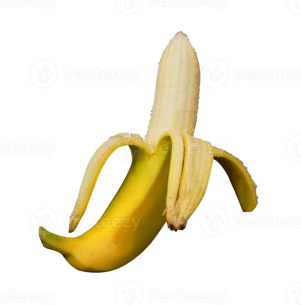 peeled bananas isolated photo